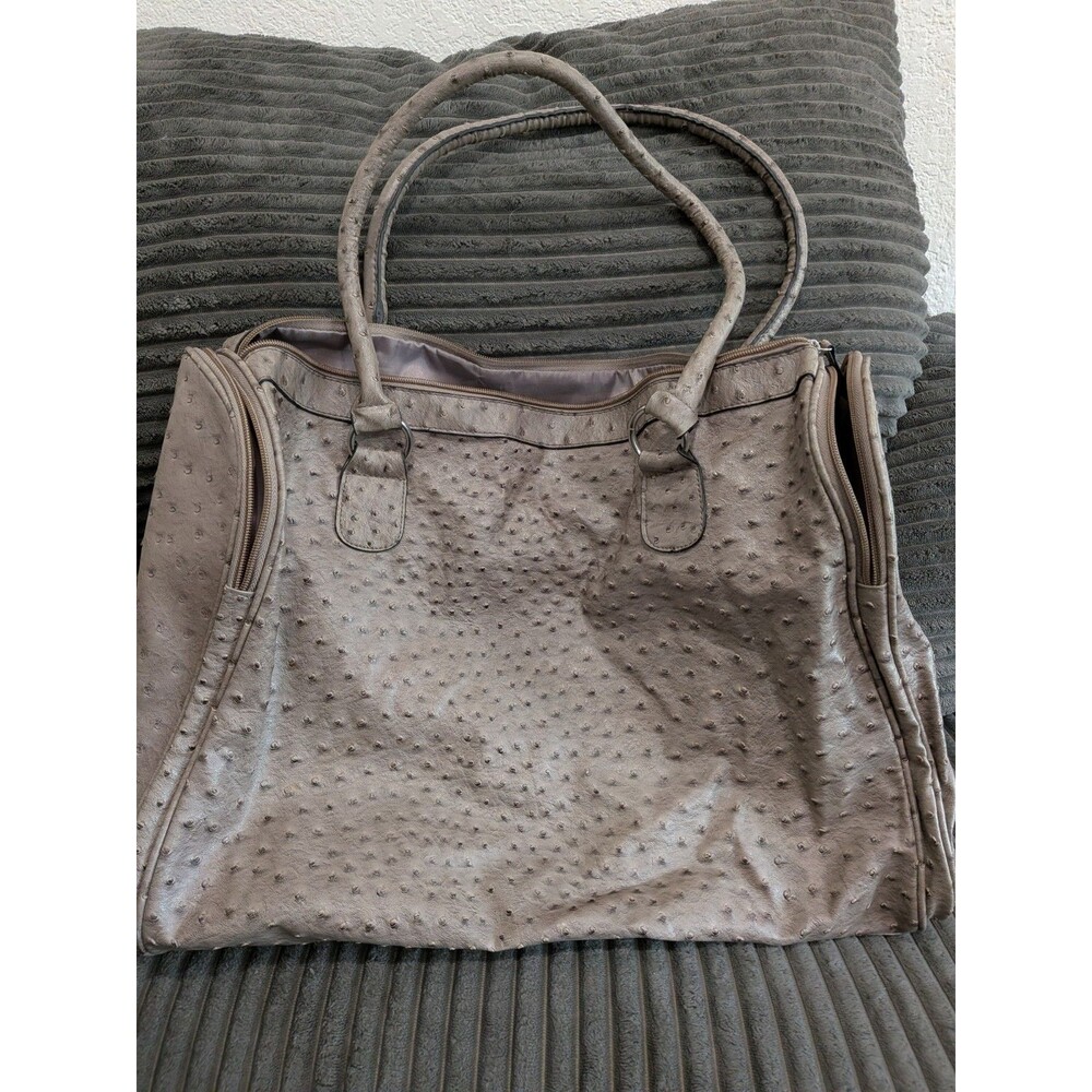 Bueno Bueno Faux Ostrich Leather Tote Bag – grey Textured Shoulder